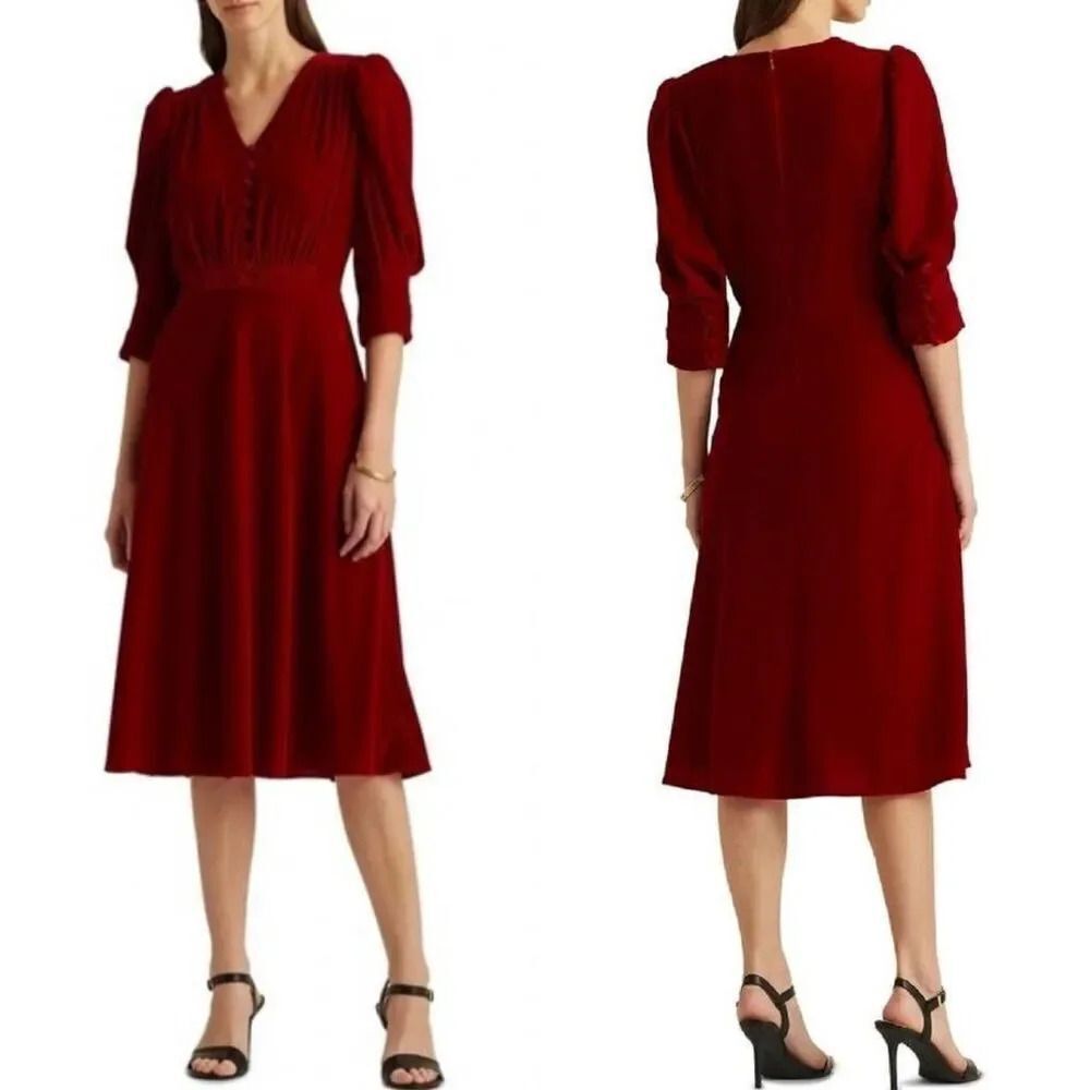Lauren Ralph Lauren Red Midi Dress